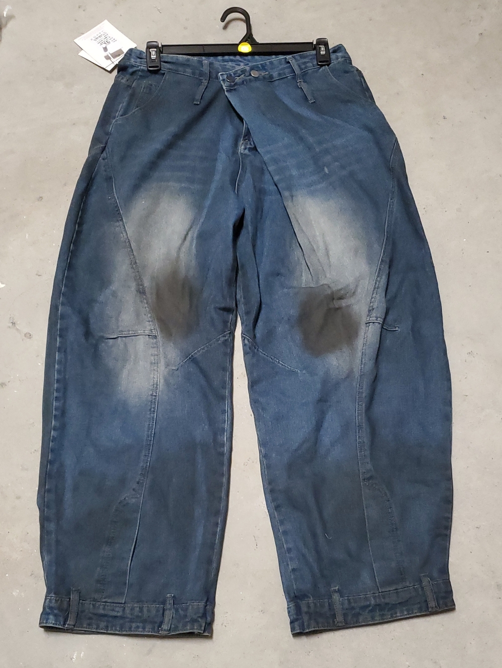 Nwt Unisex Indigo Work Denim Pants - Distressed Faded Look